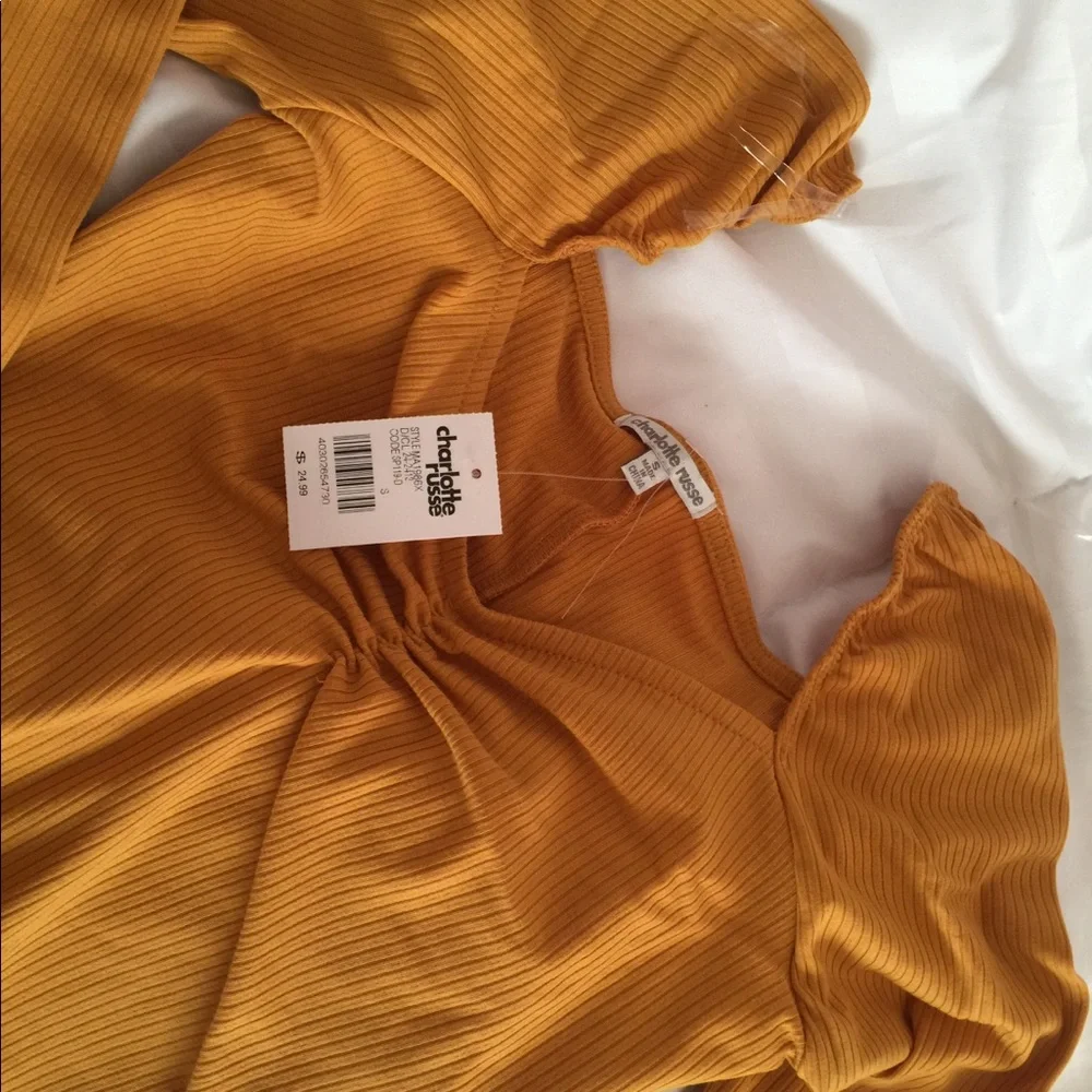 Mustard short summer dress - Picture 4 of 6